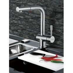 Virtuves izlietnes maisītājs ar izvelkamu izteku BLUE WATER CORSA-INOX