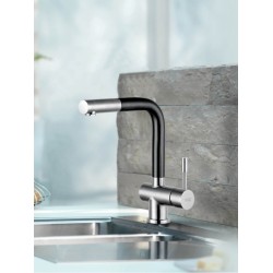 Virtuves izlietnes maisītājs ar izvelkamu izteku BLUE WATER CORSA-INOX