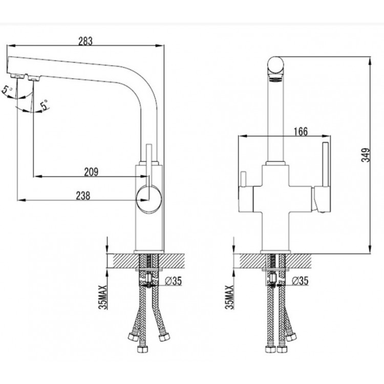 Virtuves izlietnes maisītājs Vento CUCINO, 352393
