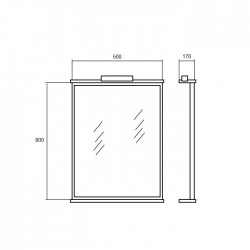 Spogulis ar plauktu un apgaismojumu Akvarodos DECOR 50cm, 195720