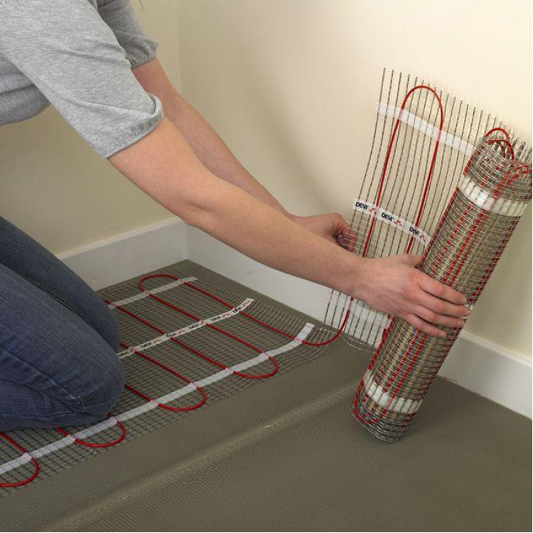 Plānais elektriskais apsildes paklājs DEVImat DTIF-150 75W, 140F0444