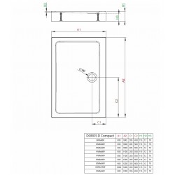 Dušas paliktnis taisnstūra Radaway DOROS D Compact 120x80cm