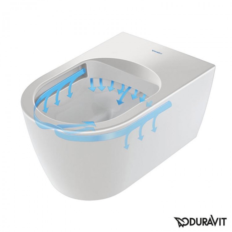 Tualetes pods piekaramais Duravit ME by Starck Compact Rimless ar vāku, 45300900A1