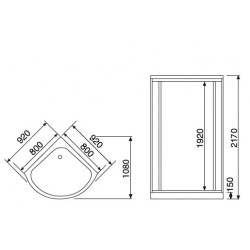 Dušas kabīne Duschy 92x92x217cm 5305