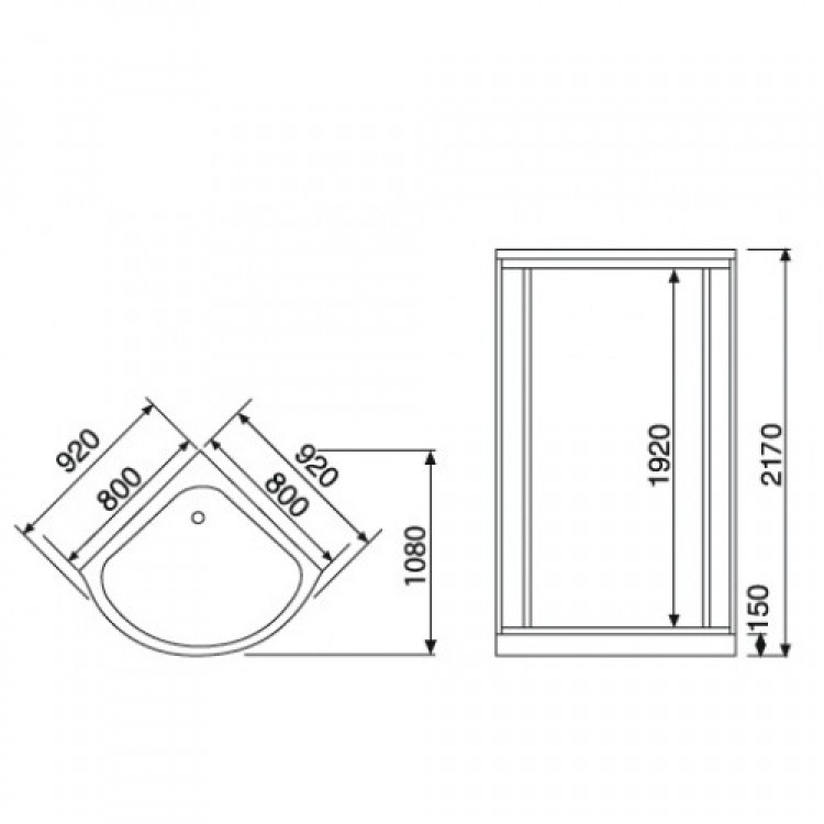 Dušas kabīne Duschy 92x92x217cm 5305