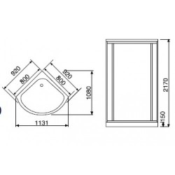 Masāžas dušas kabīne Duschy  92x92x217cm 6006