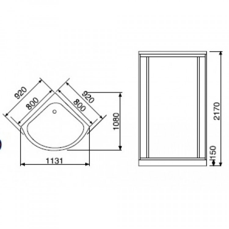 Masāžas dušas kabīne Duschy  92x92x217cm 6006