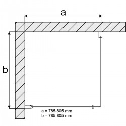 Dušas stūris kvadrātveida Duschy Corner 800x800, 5222-80/5232-80