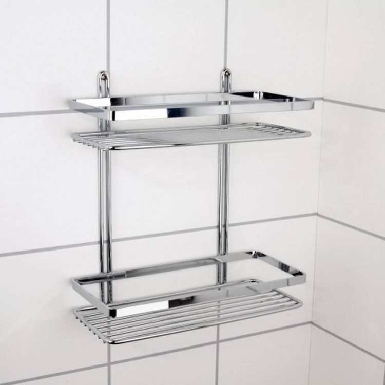 Plaukts divdaļīgs Duschy metāla 25x12x25 cm, 567-90