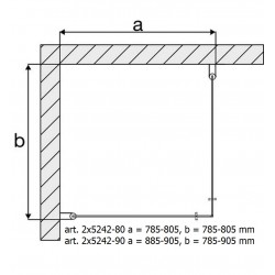 Dušas stūris kvadrātveida Duschy BLACK 800x800, caurspīgs stikls 2x5242-80