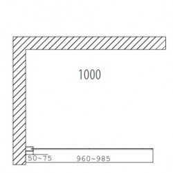 Dušas siena Duschy Wall 100 cm, Frost stikls 5223-100