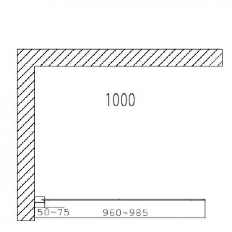 Dušas siena Duschy Wall 100 cm, tonēts stikls 5222-100
