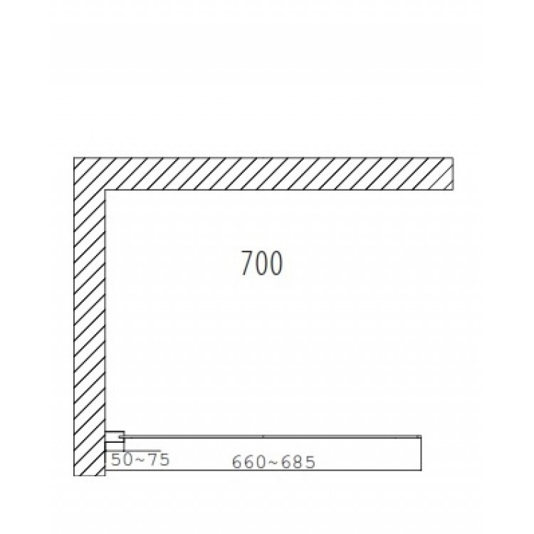 Dušas siena Duschy Wall 70 cm, caurspīdīgs stikls 5221-70