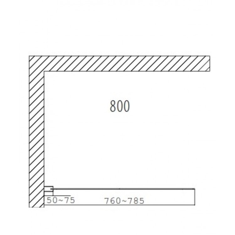 Dušas siena Duschy Wall 80 cm, caurspīdīgs stikls 5221-80