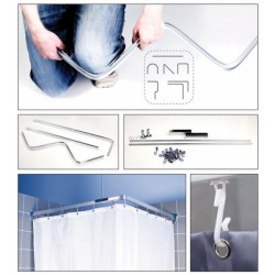 Duschy FLEXI dušas aizskaru stanga, sudraba 688-19