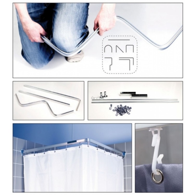 Duschy FLEXI dušas aizskaru stanga, hroms 688-90