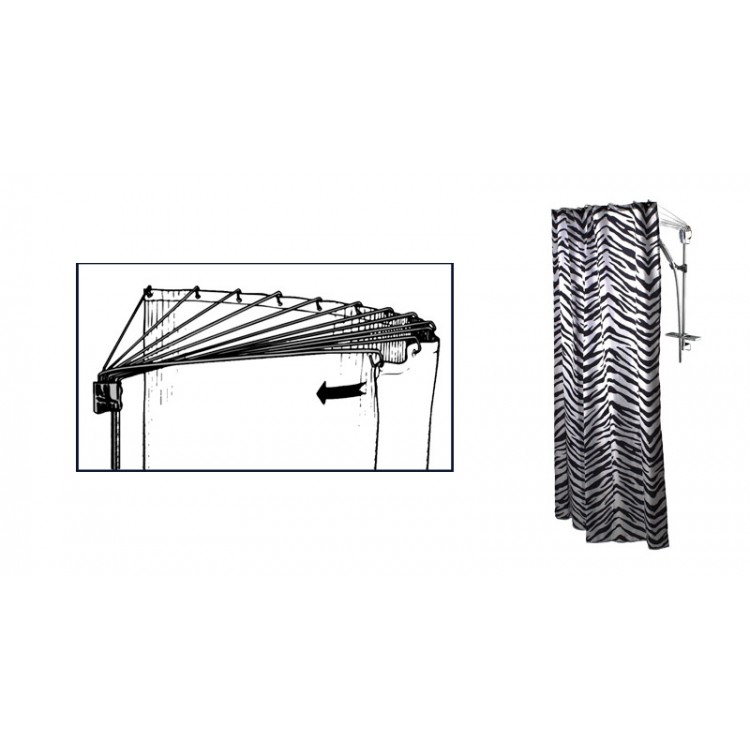 Duschy Aizskaru karnīze-vēdeklis 75cm, hroms 690-90