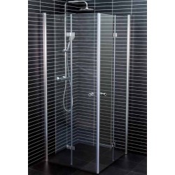 Dušas stūris kvadrātveida Duschy TWICE 110x110cm,caursp. stikls 5361-11/5371-11