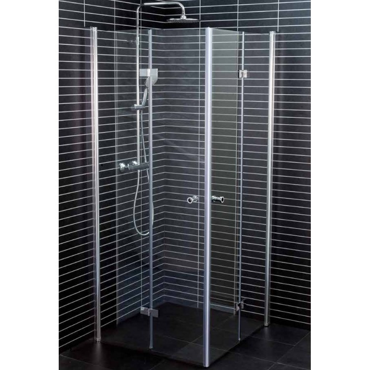 Dušas stūris kvadrātveida Duschy TWICE 90x90cm,caurspīgs stikls 5361-9/5371-9