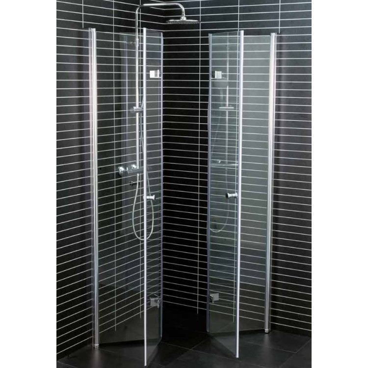 Dušas stūris kvadrātveida Duschy TWICE 90x90cm,caurspīgs stikls 5361-9/5371-9