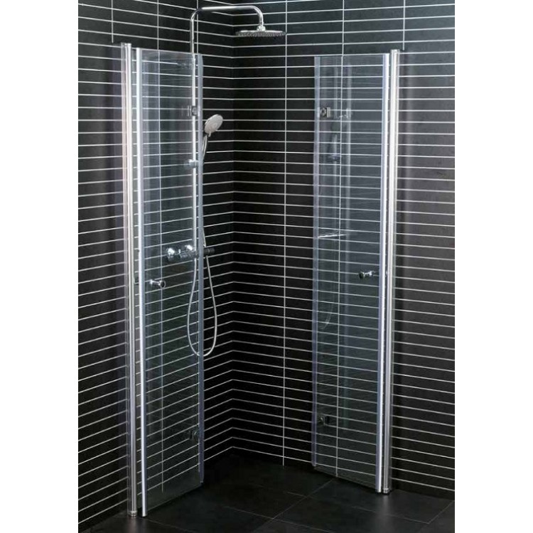 Dušas stūris kvadrātveida Duschy TWICE 90x90cm,caurspīgs stikls 5361-9/5371-9