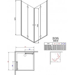 Dušas stūris taisnstūra Radaway Eos KDD-B 100x90