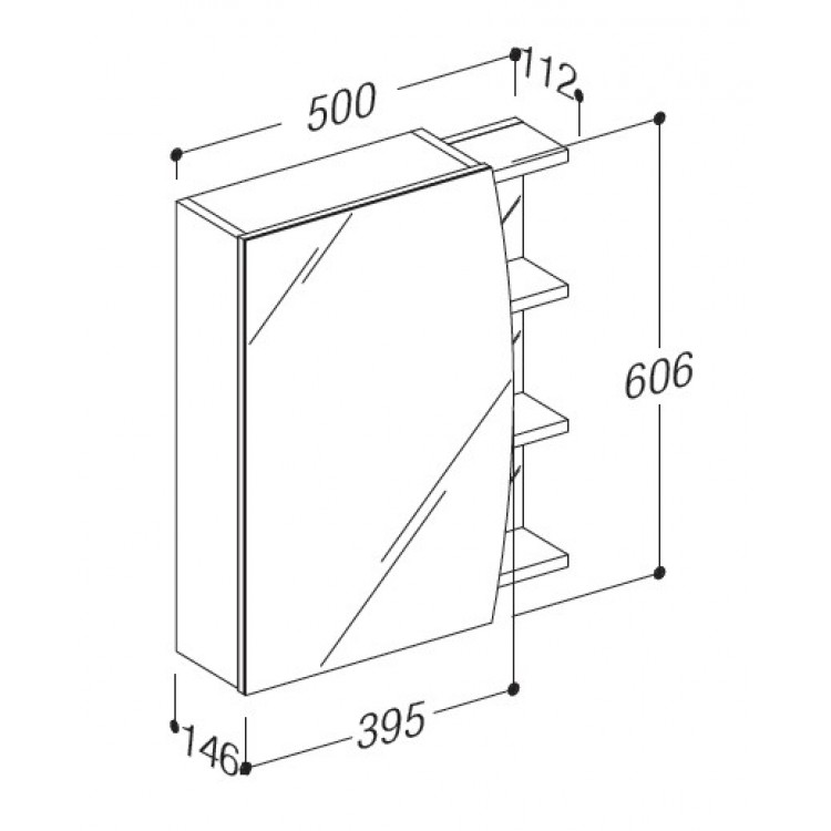Vannas istabas skapītis ar spoguli RB ELZA 50cm EV50