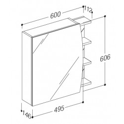 Vannas istabas skapītis ar spoguli RB ELZA 60cm EV60