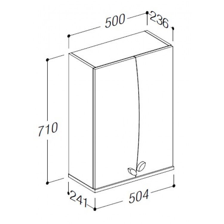 Vannas istabas sienas skapīts RB ELZA 50 cm EVU50