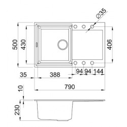Virtuves izlietne Elleci Easy-135 68x50cm, beige