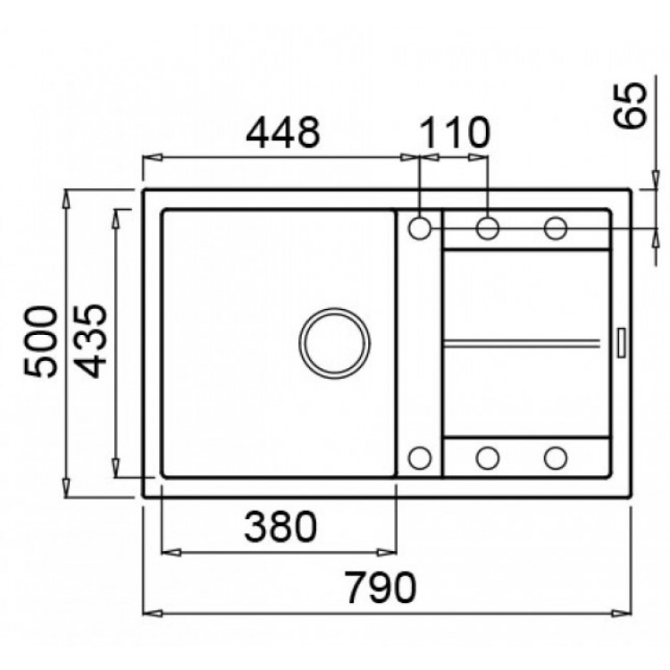 Virtuves izlietne Elleci Unico-300 79x50cm, cemento