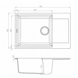 Virtuves izlietne Elleci Easy-310 79x50cm, beige