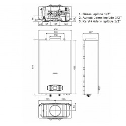 Gāzes ūdens sildītājs Ferroli ZEFIRO ECO 14 LPG, GCA1PLAA