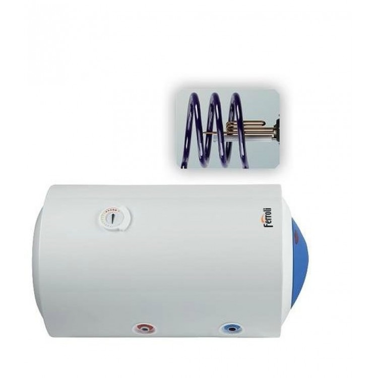 Kombinētais ūdens sildītājs (boileris) Ferroli Calypso MT2 150L, horizontāls