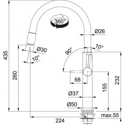 Virtuves izlietnes maisītājs FRANKE PESCARA, 115.0545.135