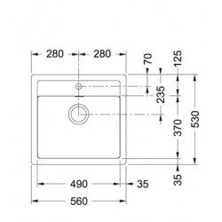 Virtuves izlietne FRANKE Tectonite SIRIUS 56x53 cm, SID 610, Urban grey