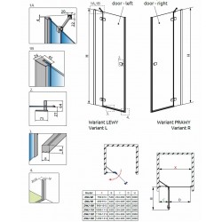 Dušas durvis Radaway Fuenta New DWJ 110 L/R