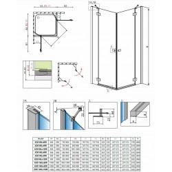 Dušas stūris taisnstūra Radaway Fuenta New KDD 100x80 cm
