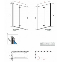 Vannas sieniņa Radaway Funta New PND 100 cm