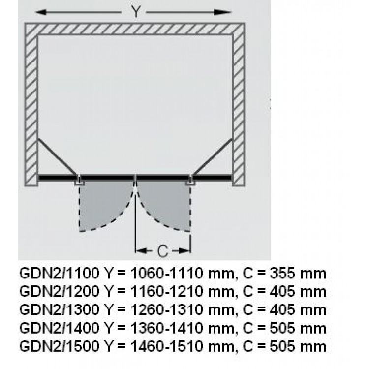 Dušas durvis veramās Roltechnik GDN2 1200 mm