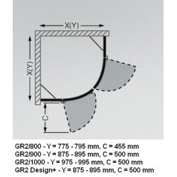 Dušas stūris pusapaļš Roth GR2 900x900