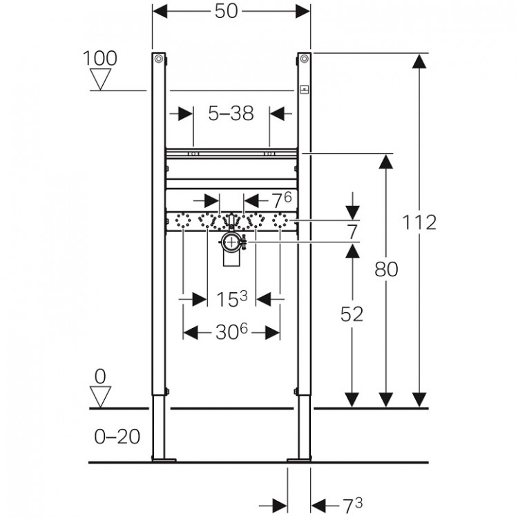 Geberit DuofixBasic Izlietnes montāžas rāmis, 111.471.00.1