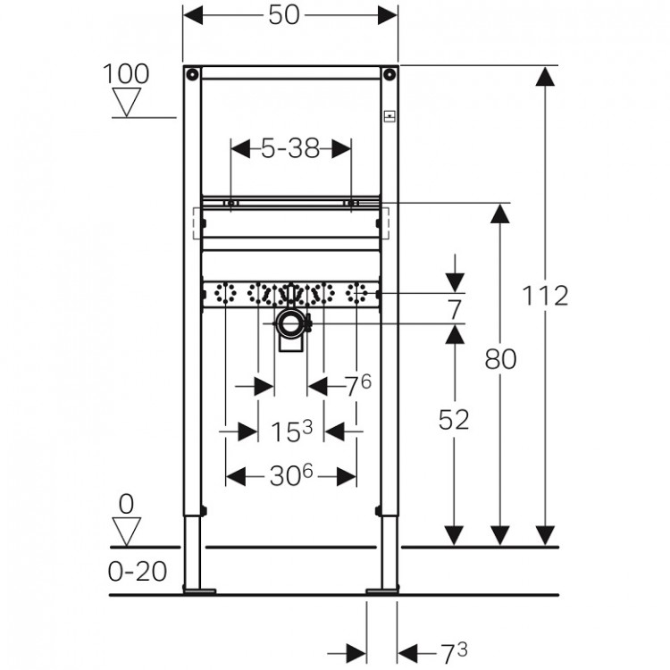 Geberit Duofix Izlietnes montāžas rāmis, 111.430.00.1
