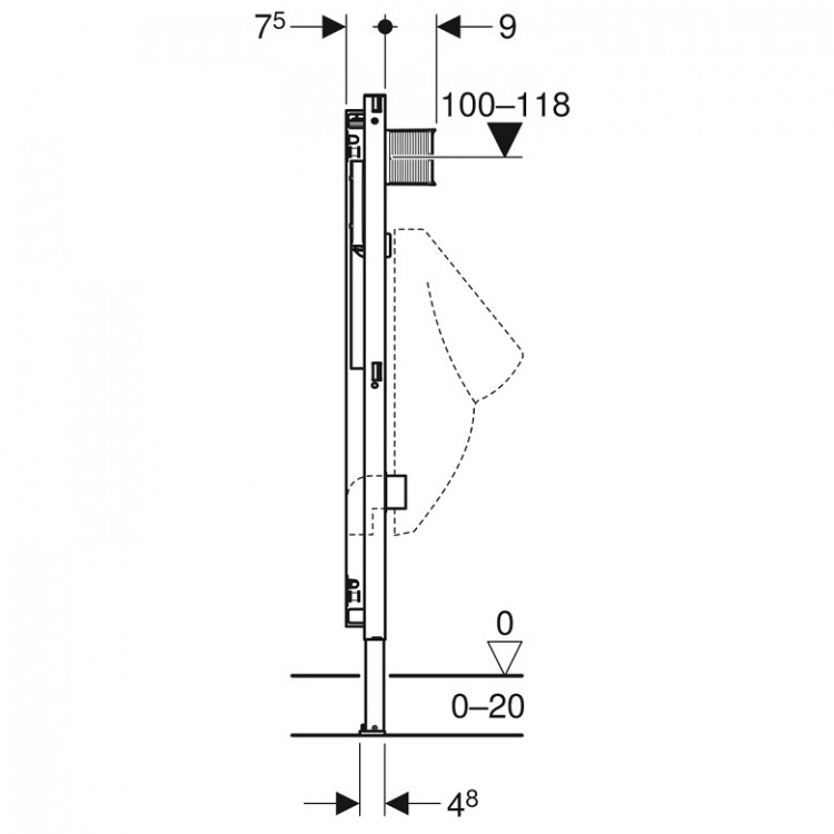 Pisuāra iebūvējamais rāmis Geberit Duofix, 111.616.00.1