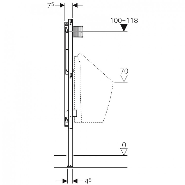Pisuāra iebūvējamais rāmis Geberit Duofix, 111.676.00.1