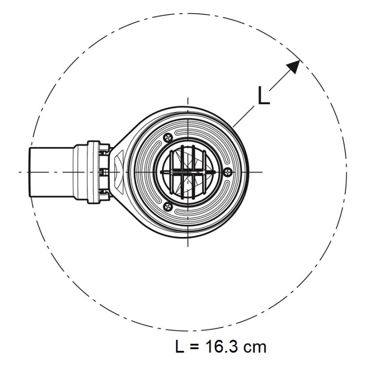 Dušas sifons Geberit d90, 150.551.21.1