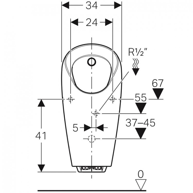 Pisuārs ar integrētu sensora bloku Geberit Selva 3V, 116.083.00.