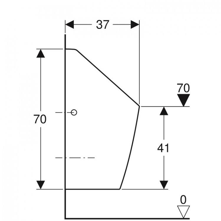 Pisuārs iebūvētajai vadības sistēmai Geberit Selva,116.080.00.1