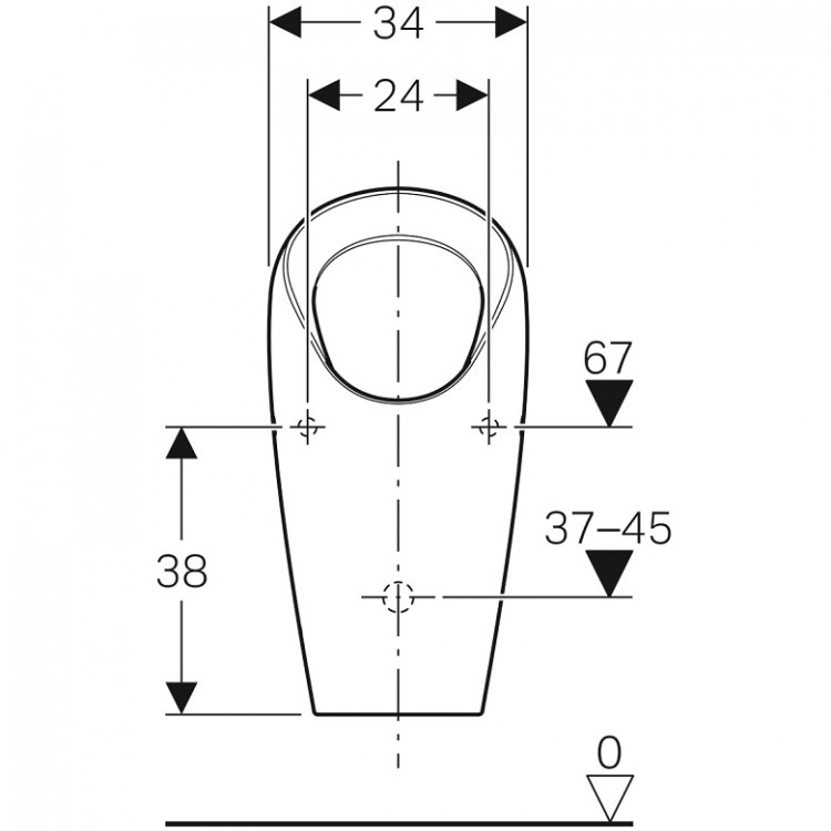 Pisuārs darbojas bez ūdens Geberit Selva, 116.081.00.1