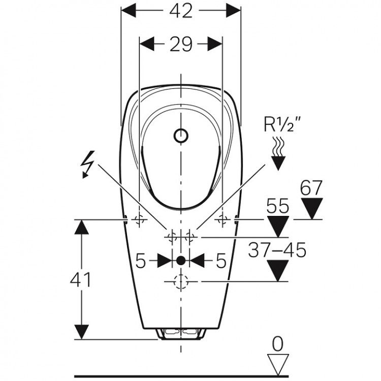 Pisuārs ar integrētu sensora bloku Geberit Tamina 230V, 116.142.